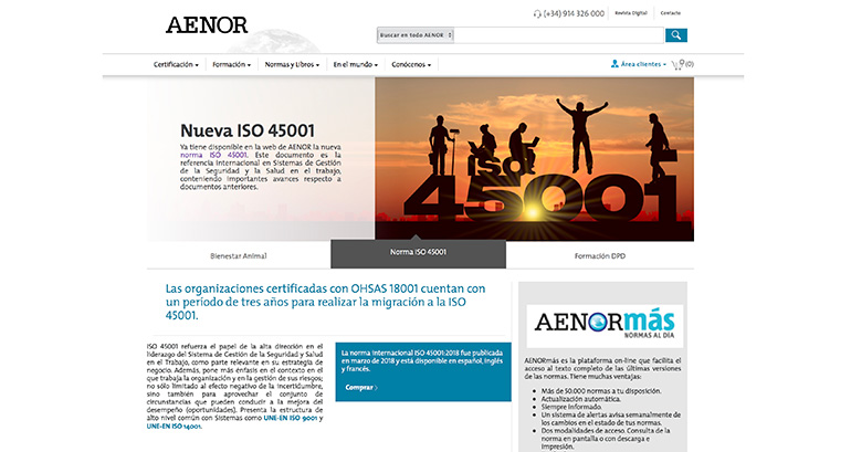 La nueva web de Aenor facilita el acceso a sus servicios