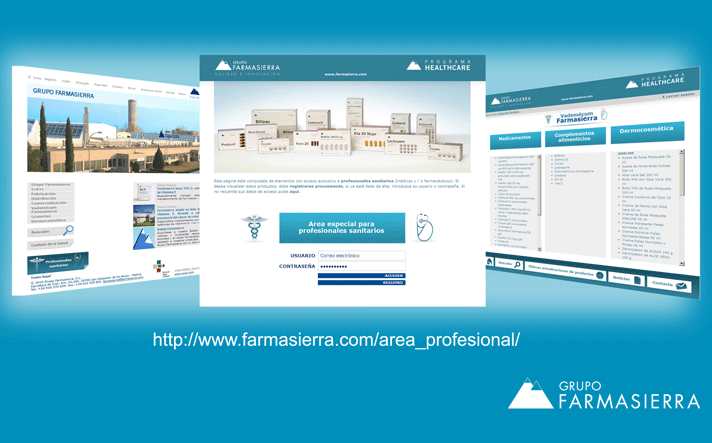 Área exclusiva para el profesional sanitario en la web de Farmasierra