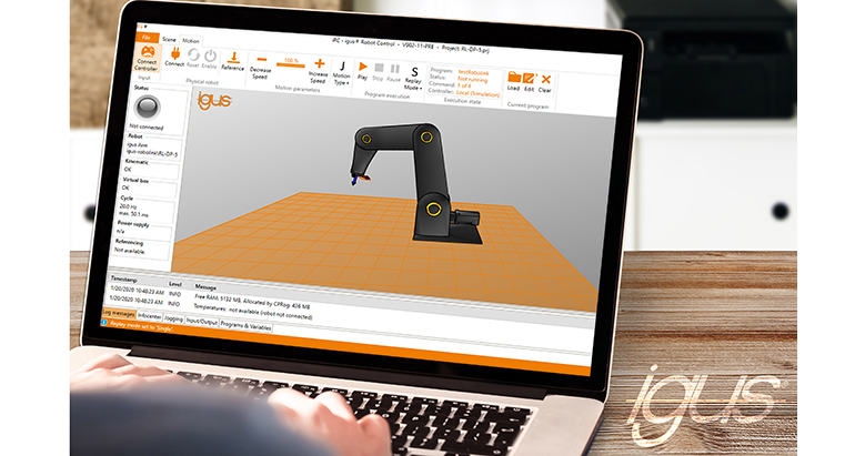 Modelización gratuita y control de robots económico