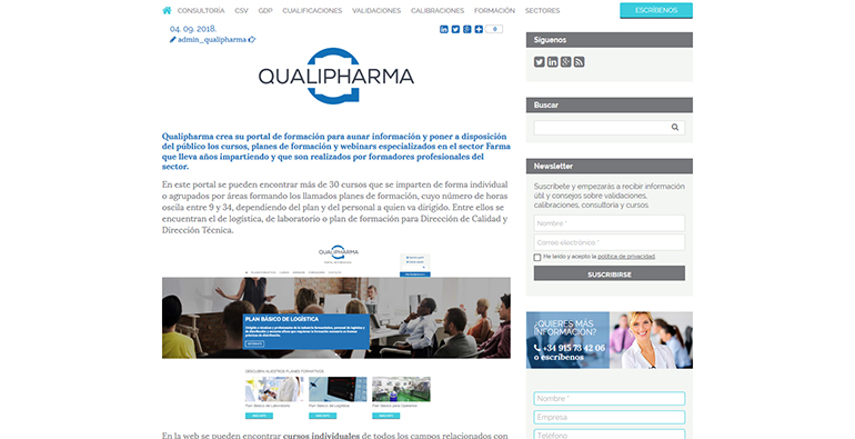 Qualipharma presenta su nuevo portal de formación