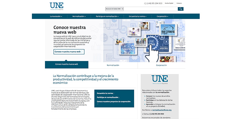 UNE se refuerza como centro de conocimiento de referencia en normalización con una nueva web