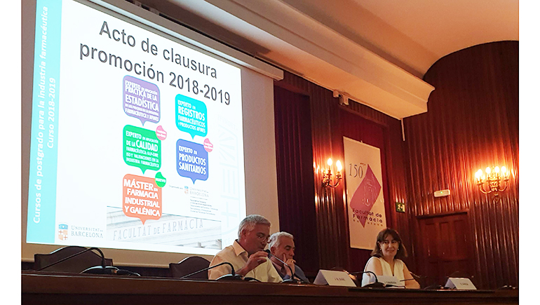 Pharma 4.0, tema del acto de clausura de los cursos de postgrado de la Unidad de Tecnología Farmacéutica de la Universidad de Barcelona